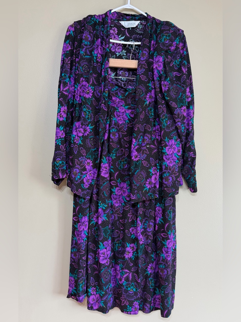 Vintage 80’s Fashion Gallery Floral Statement Skirt Set - Picture 2 of 16